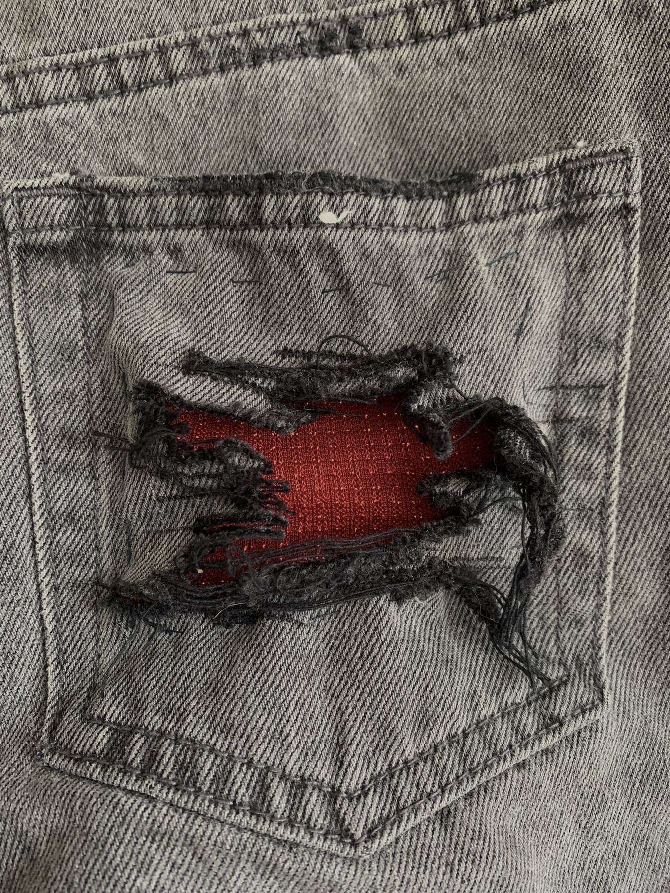 Upcyled grey denim shorts