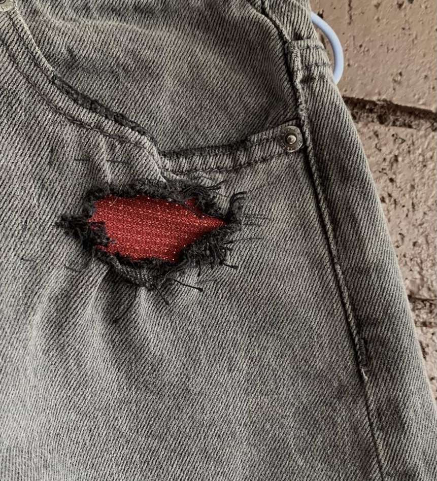 Upcyled grey denim shorts