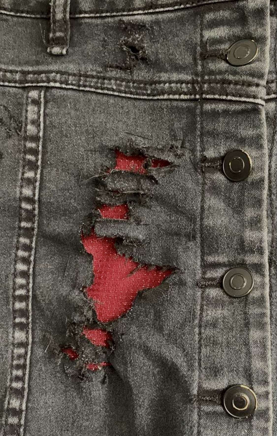 Upcycled Black denim skirt
