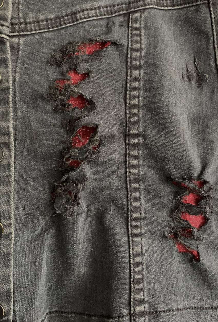 Upcycled Black denim skirt